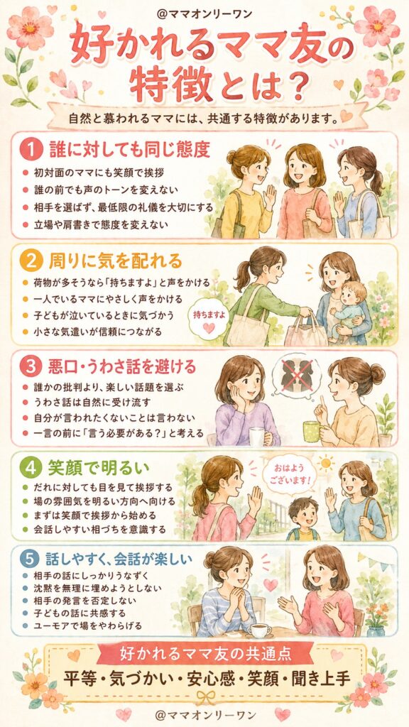 好かれるママ友の特徴とは?