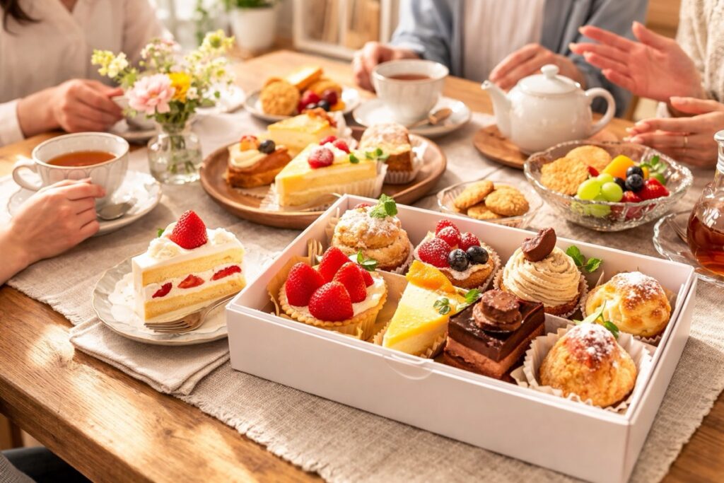 お茶会には「近所のケーキ屋さんのスイーツ」