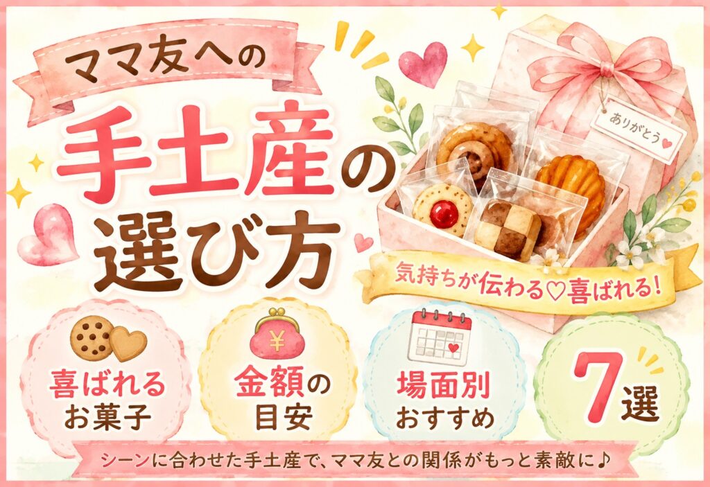 ママ友への手土産の選び方｜喜ばれるお菓子・金額の目安と場面別おすすめ7選まとめ