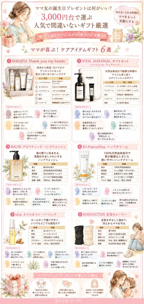 女性に贈るのにぴったりなケアアイテムの誕生日プレゼント