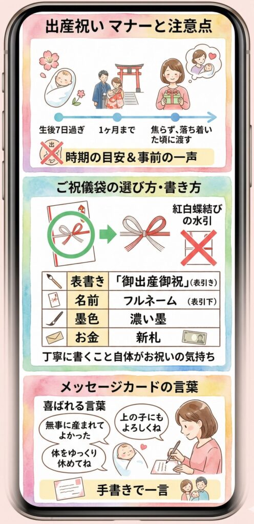 出産祝いを渡す際のマナーと注意点