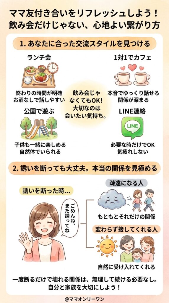 ママ友との付き合い方を見直すきっかけにする