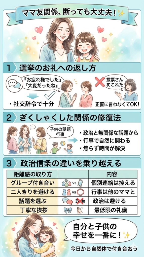 断った後のママ友関係、ちゃんと大丈夫です