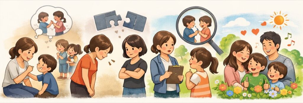 子どもの言葉だけを信じて、すぐに謝罪してしまう