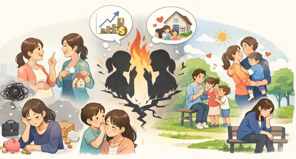 お金・仕事・家庭というセンシティブな話題が火種になりやすい環境