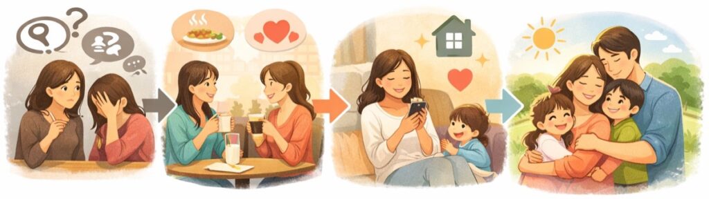 距離感が近いママ友への例文