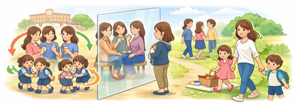 グループができあがるスピードと、後から入る壁