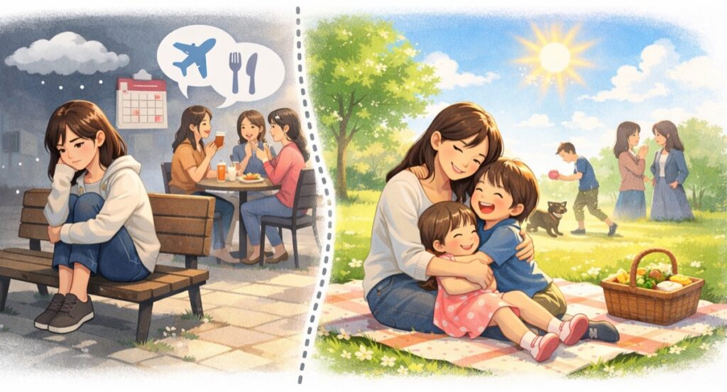 グループの輪から外れていく疎外感