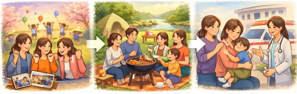 限られた期間だからこそ生まれる親同士のつながり