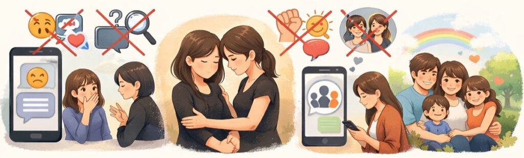 絵文字・スタンプ・長文・詮索はNG