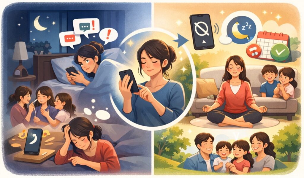 通知オフ・おやすみモードを使えば受け取る側もストレスゼロ