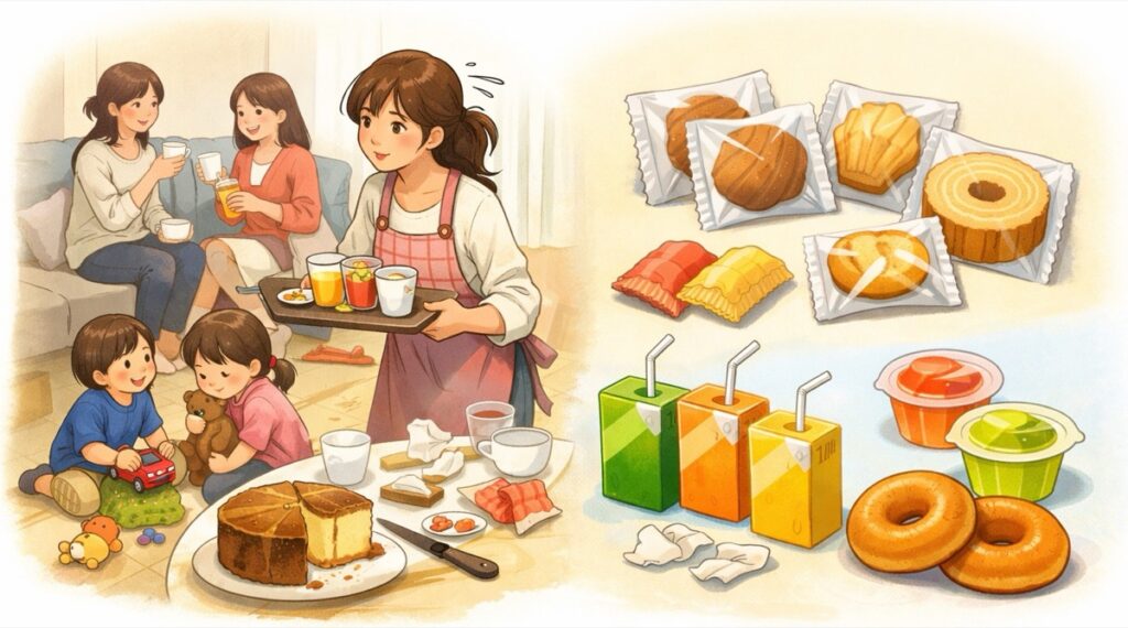 個包装で食べやすく、後片付けが楽なものが助かる