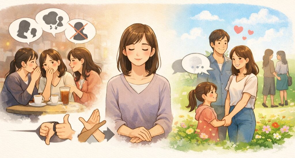 悪口がはじまったら、肯定も否定もしない