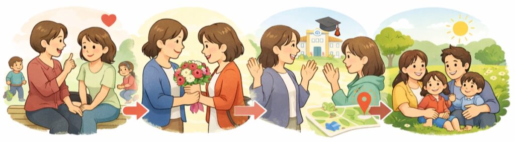 お世話になった年上のママ友へ