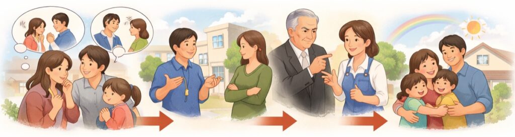 夫や第三者に間に入ってもらうという手もある