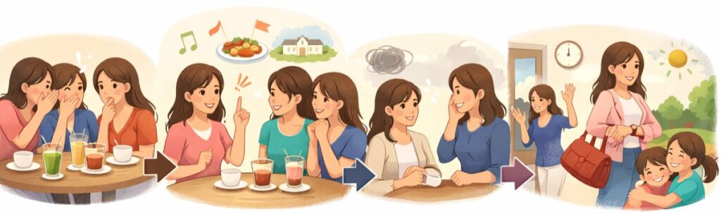 ランチ・お茶会での話題転換