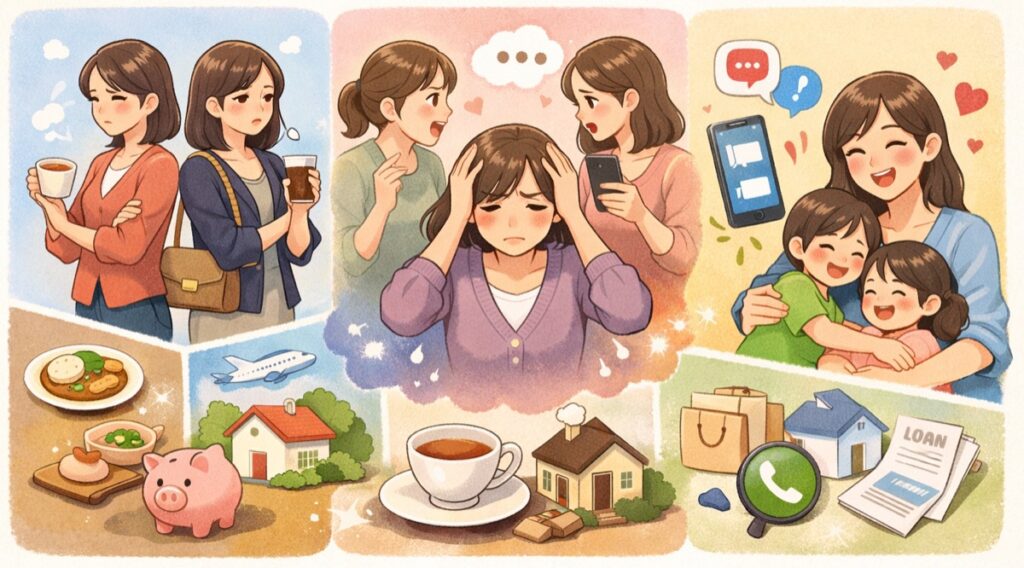 価値観・金銭感覚・距離感のズレがストレスになる