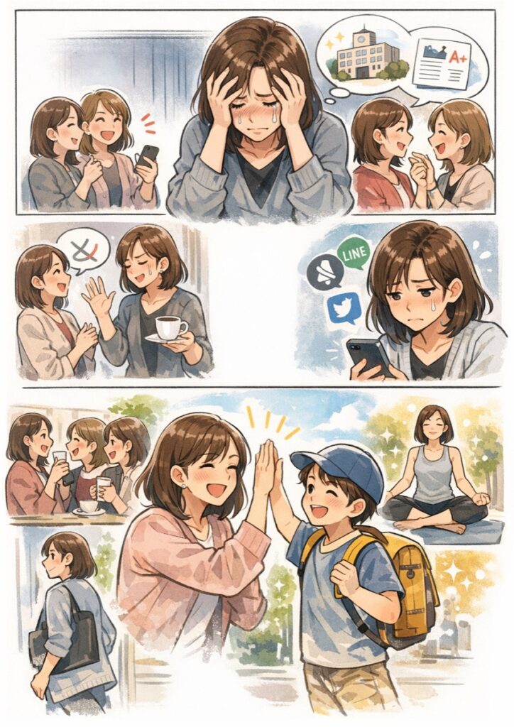 中学受験のマウントママ友に振り回されない方法|タイプ別の対処法と受験期の心の持ち方