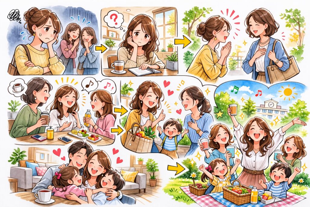 年上ママ友との付き合い方|敬語・タメ口・距離感の悩みをスッキリ解決するコツ