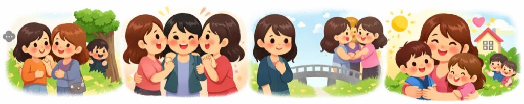 他のママ友と話しているだけで嫉妬・割り込みをしてくる