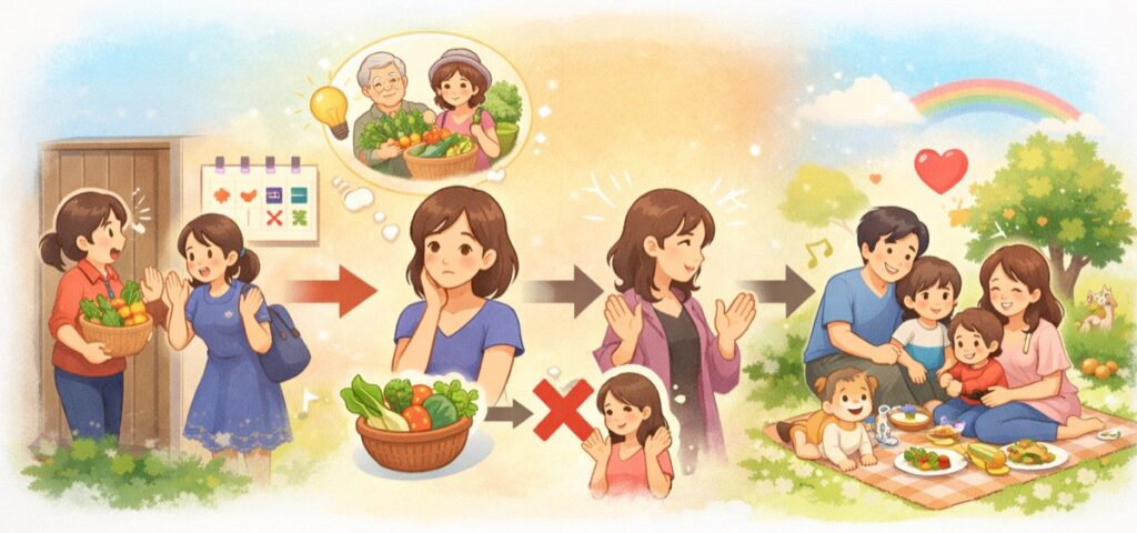 野菜をねだりに週3で来るようになったママ友を止めた方法