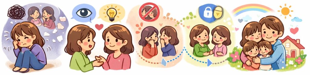 共通のママ友に相談するタイミングと伝え方