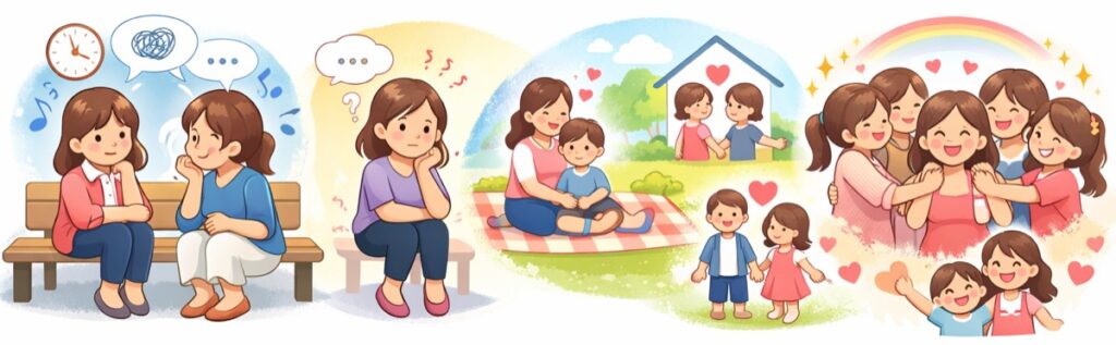 「会話が途切れて申し訳ない」「退屈に感じる」、そんな本音を持つママは多い