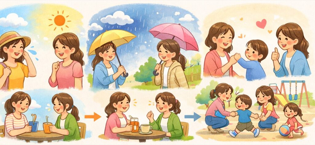 天気や目の前のことを素直に口にする