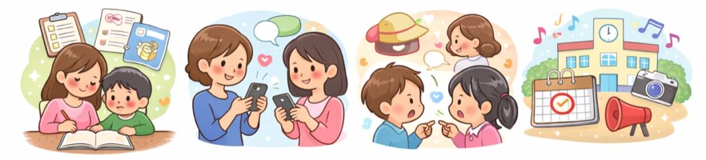 宿題・持ち物の確認から子どもの様子まで