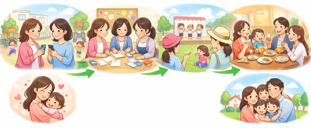 保護者会・行事・役員活動で自然と距離が縮まる