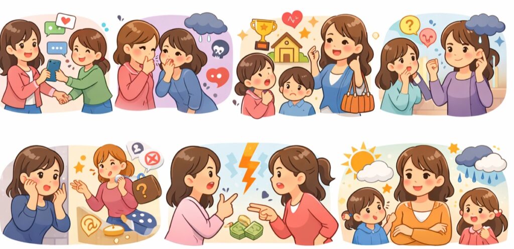 距離を置きたくなるママ友の特徴あるある