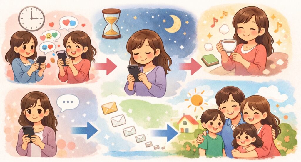 LINEの返信をゆっくり・少なめにする