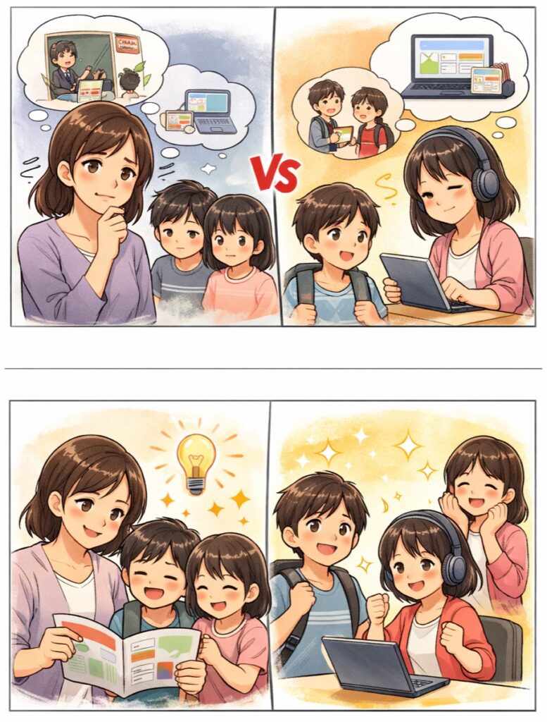 塾か通信教育かどっちにすべき？小学生のタイプ別に費用・学習環境・受験対策を徹底比較