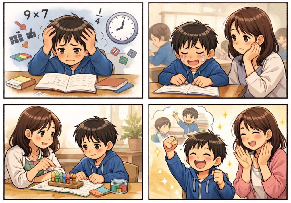 小学生が算数でつまずきやすい単元一覧!学年別の原因と家庭でできる克服法・早期発見のポイント