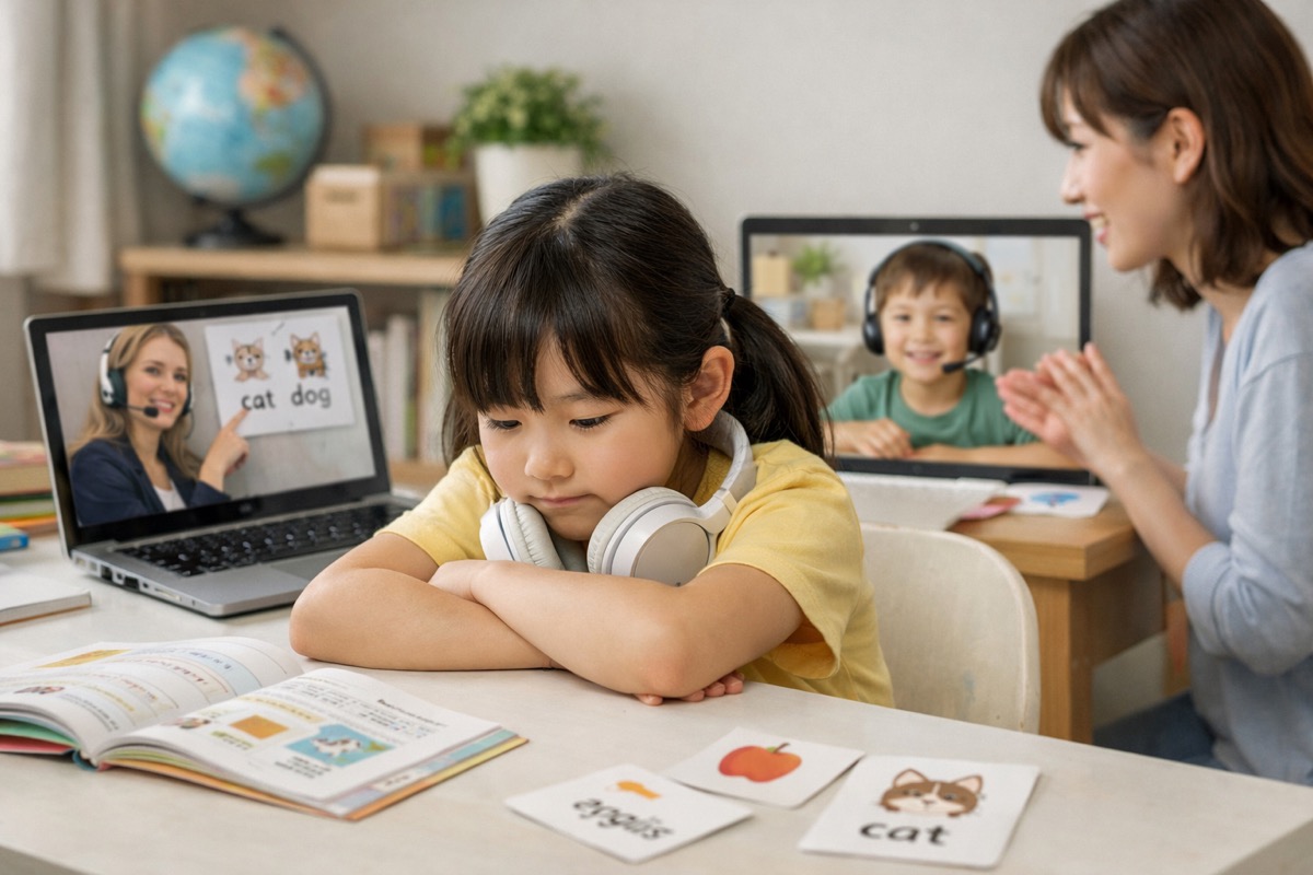 引っ込み思案な子どもの英会話を自宅で続ける方法！オンライン・アプリ・教材の賢い使い方