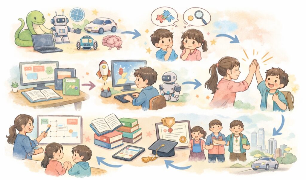 まとめ:中学生がPythonを学ぶ方法!入門から使いこなすまでの学習ステップと教材