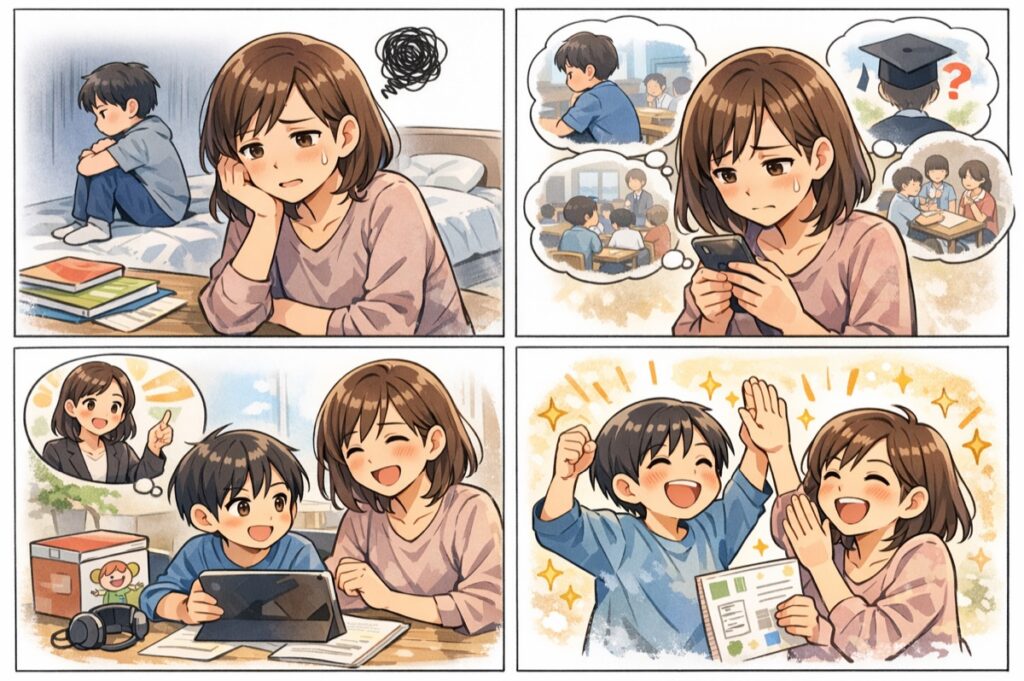 小学生の不登校の子どもにおすすめの通信教育5選！タブレット・無学年式・出席扱い対応教材を徹底比較