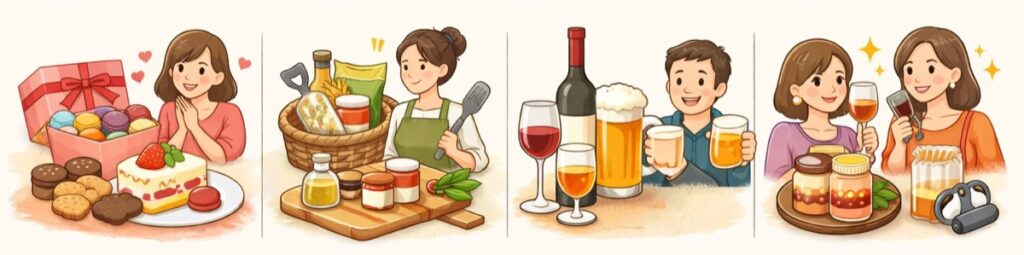 渡す相手のタイプ別に選べる