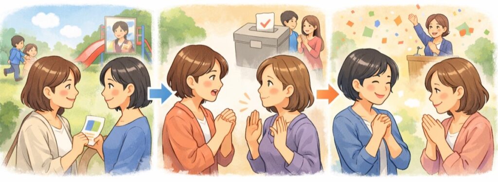 選挙前・選挙中・選挙後で変わるママ友の態度の変化