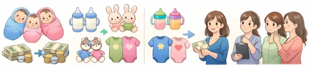 双子・三つ子の場合の考え方