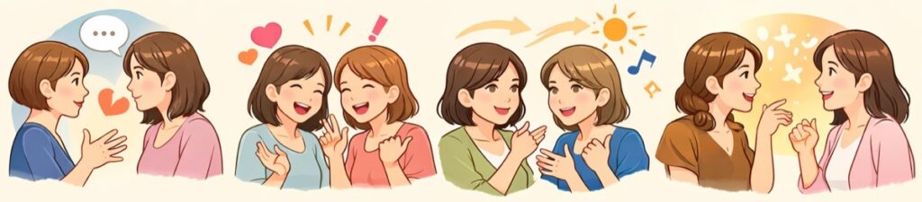 うなずきと笑顔が会話の流れを作る