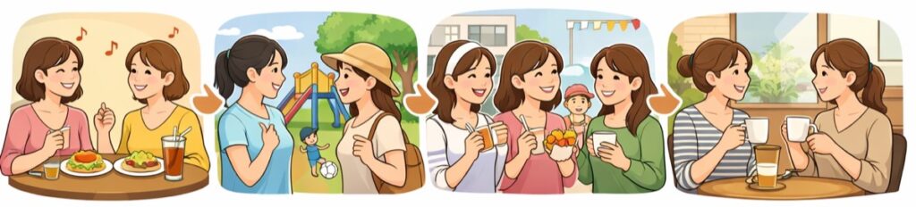 ランチ・公園・行事など、シーン別の声のかけ方