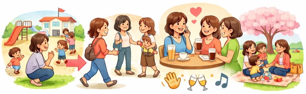自分から動いた分だけ、気の合うママ友に出会える可能性がある