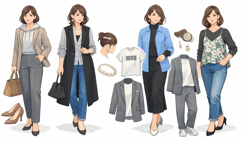 パンツスタイルできれいめカジュアルを仕上げるコツ