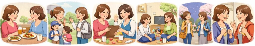 ランチ・お家遊び・偶然の立ち話——距離が縮まる場面あるある