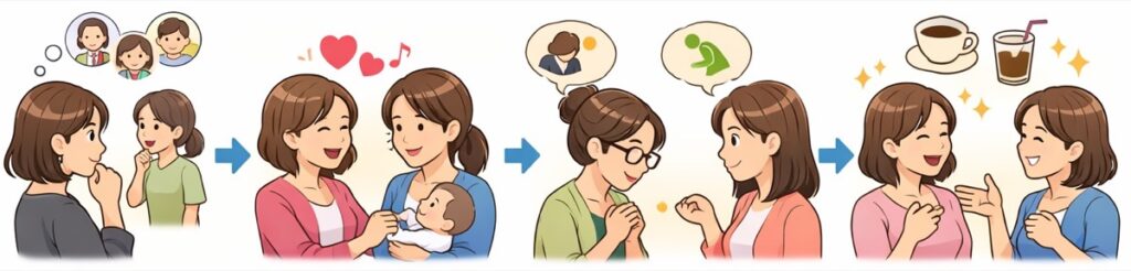 相手の雰囲気をよく見てから少しずつ言葉を崩す