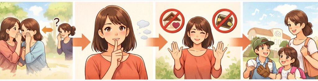 他のママの悪口・プライベートな話には踏み込まない