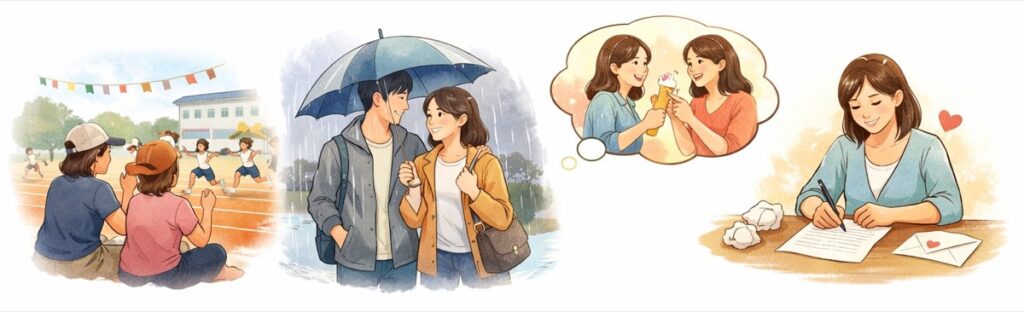 応援の言葉で背中をそっと押す