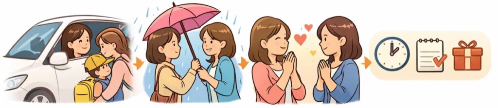 送り迎えや助けてもらったときのお礼例文