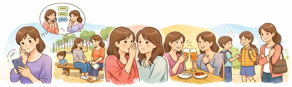 ママ友づきあいがしんどくなる、よくある場面